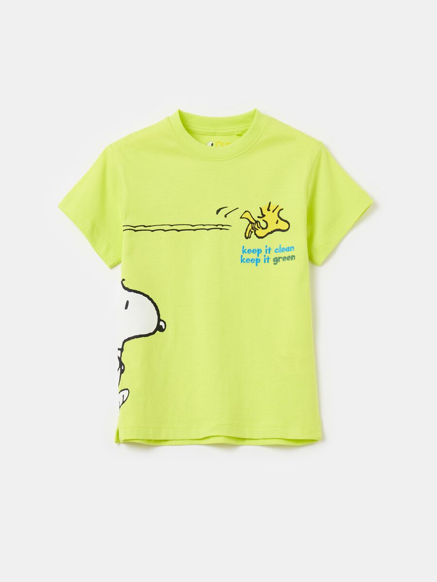 T-shirt in cotone bio con stampa Snoopy_0