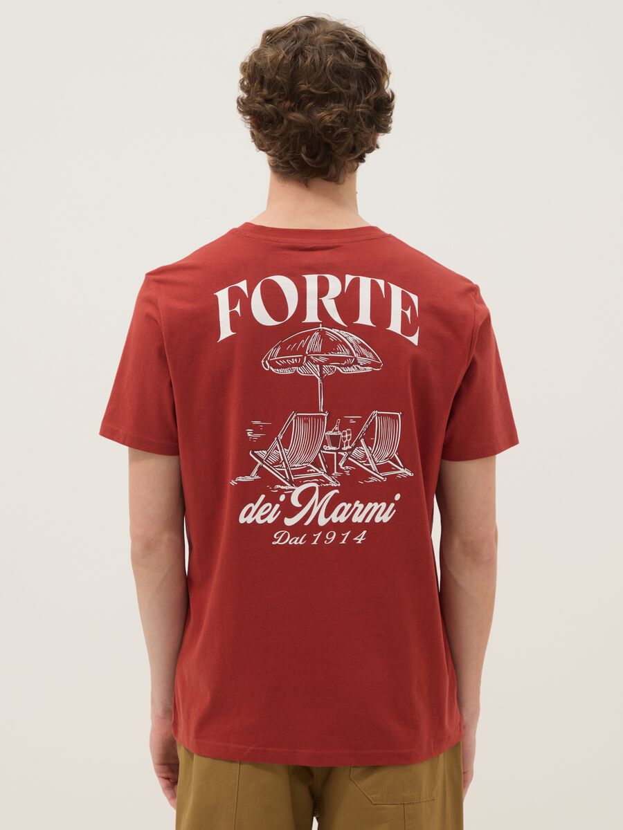 Red pure cotton regular-fit T-shirt with print_3
