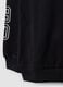 Black pure cotton hooded sweatshirt with decorative prints for boys_3