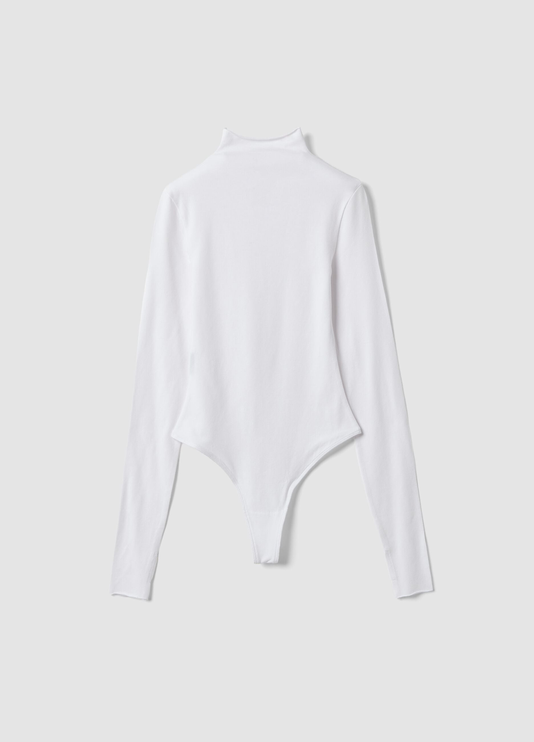 White Mock-Neck Bodysuit