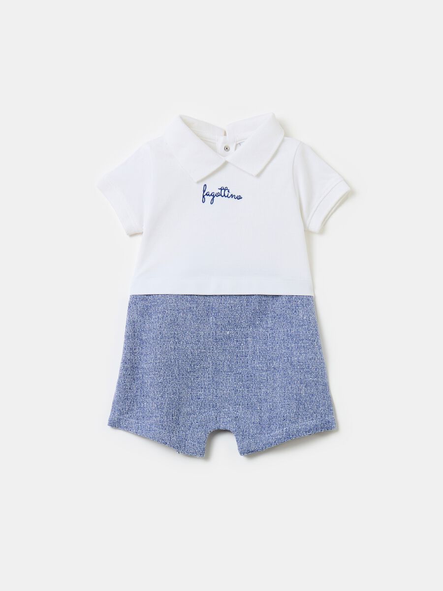 Cotton and linen romper suit with embroidery_0