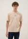 Beiges T-Shirt aus reiner Baumwolle mit One-Piece-Print, Relaxed Fit_0