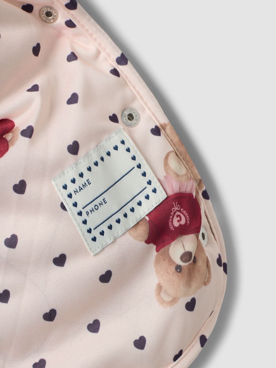 Blaue gesteppte Jacke mit Kapuze und Herzprint f&uuml;r Baby-M&auml;dchen_3