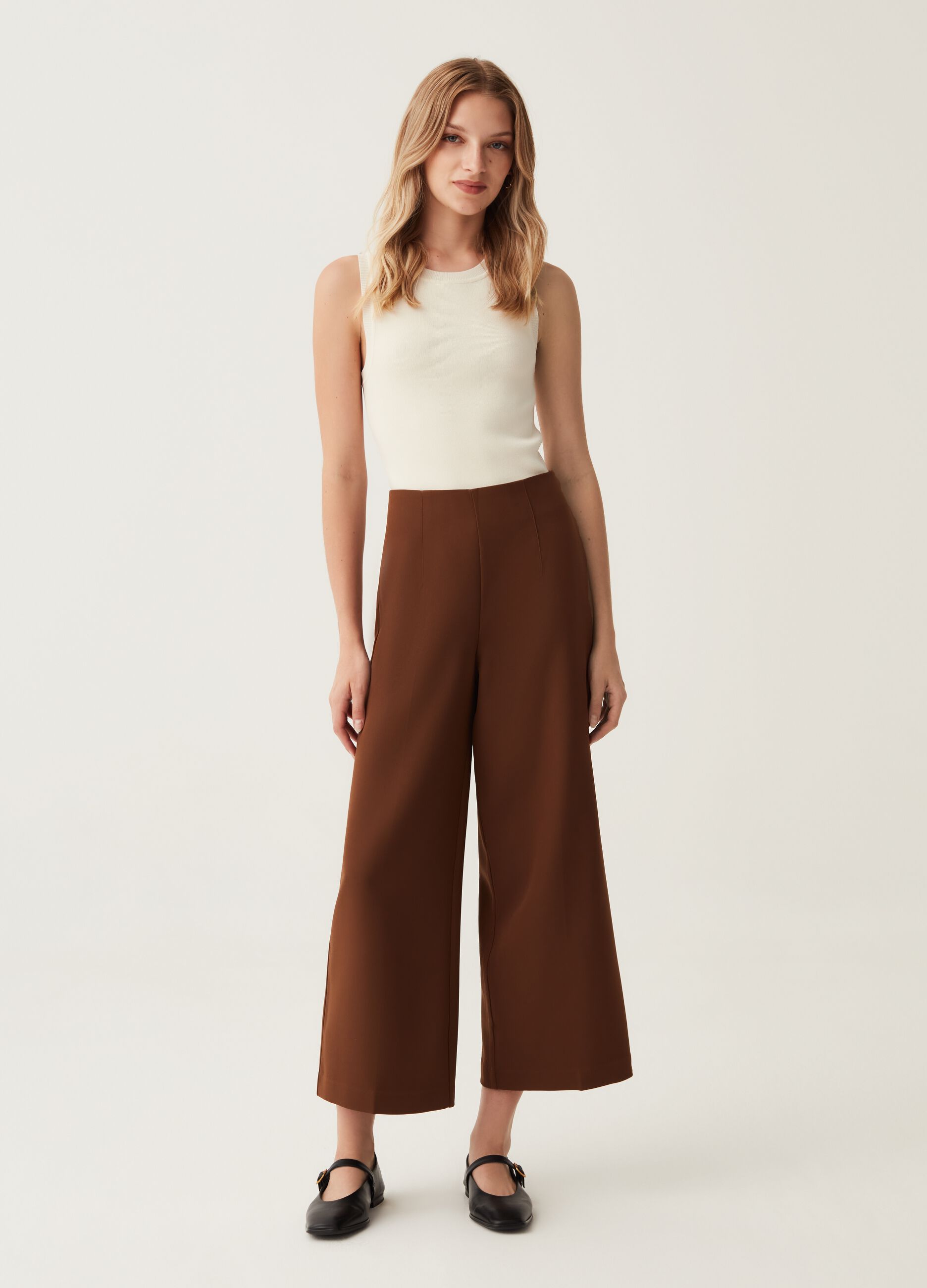 Ankle-fit stretch trousers_0