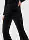 Black stretch fabric flare trousers with glitter_3