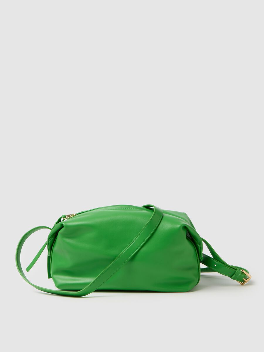 Green Shoulder Bag with Zip Closure_0