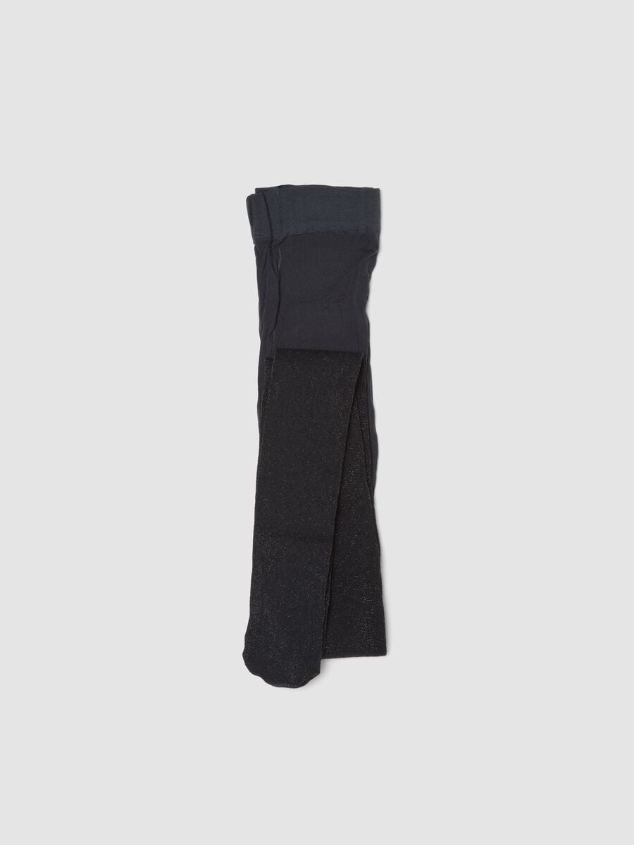 Blaue Stretch-Strumpfhose mit Glanzf&auml;den_0