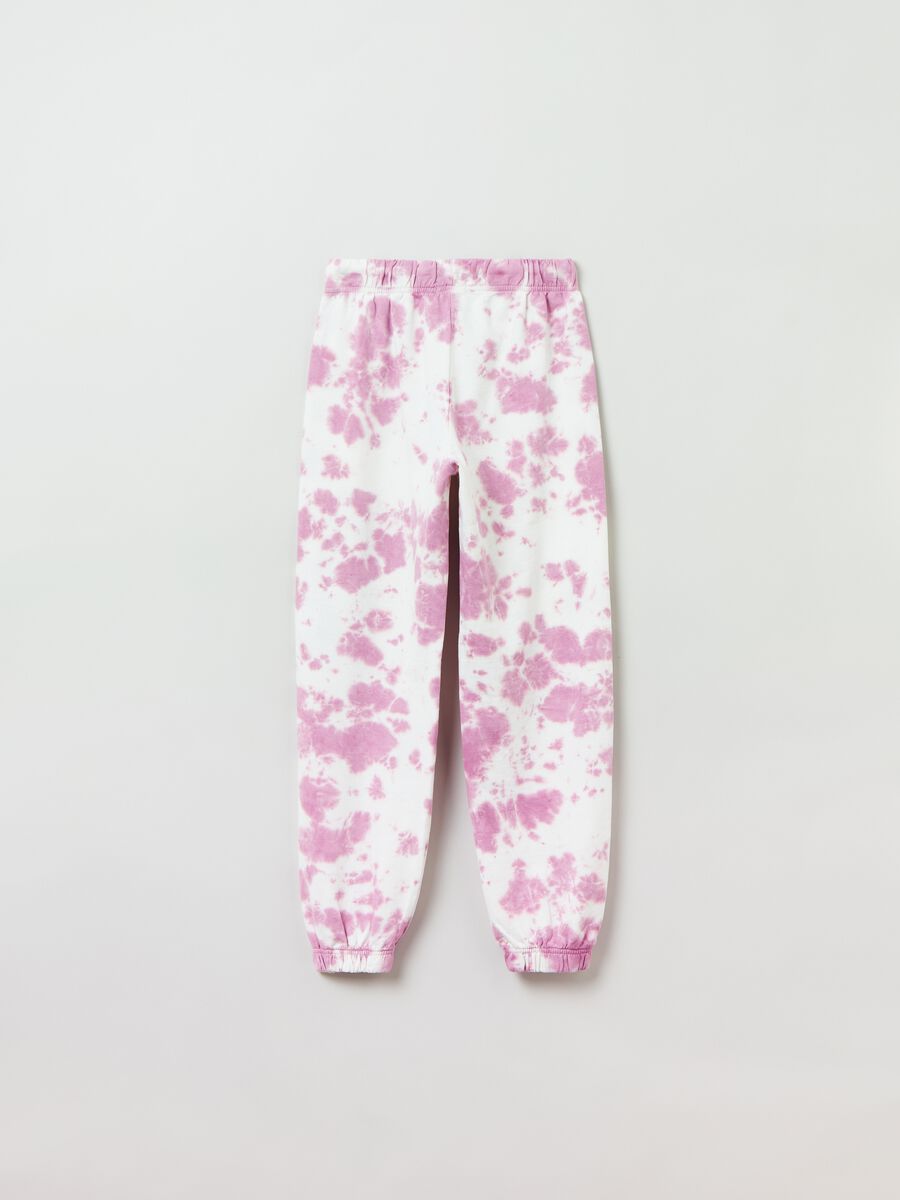 Cotton joggers with tie dye print_1
