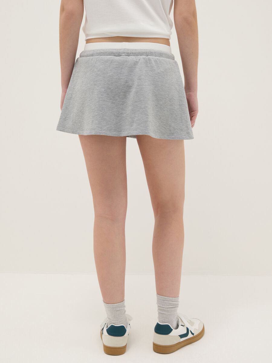 Grey regular fit miniskirt with elasticated waist_2