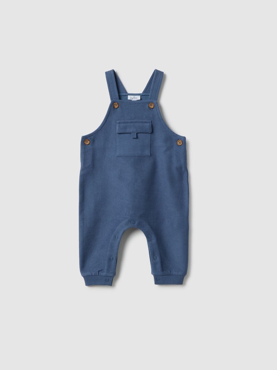 Baby blue pure cotton dungarees regular fit_0