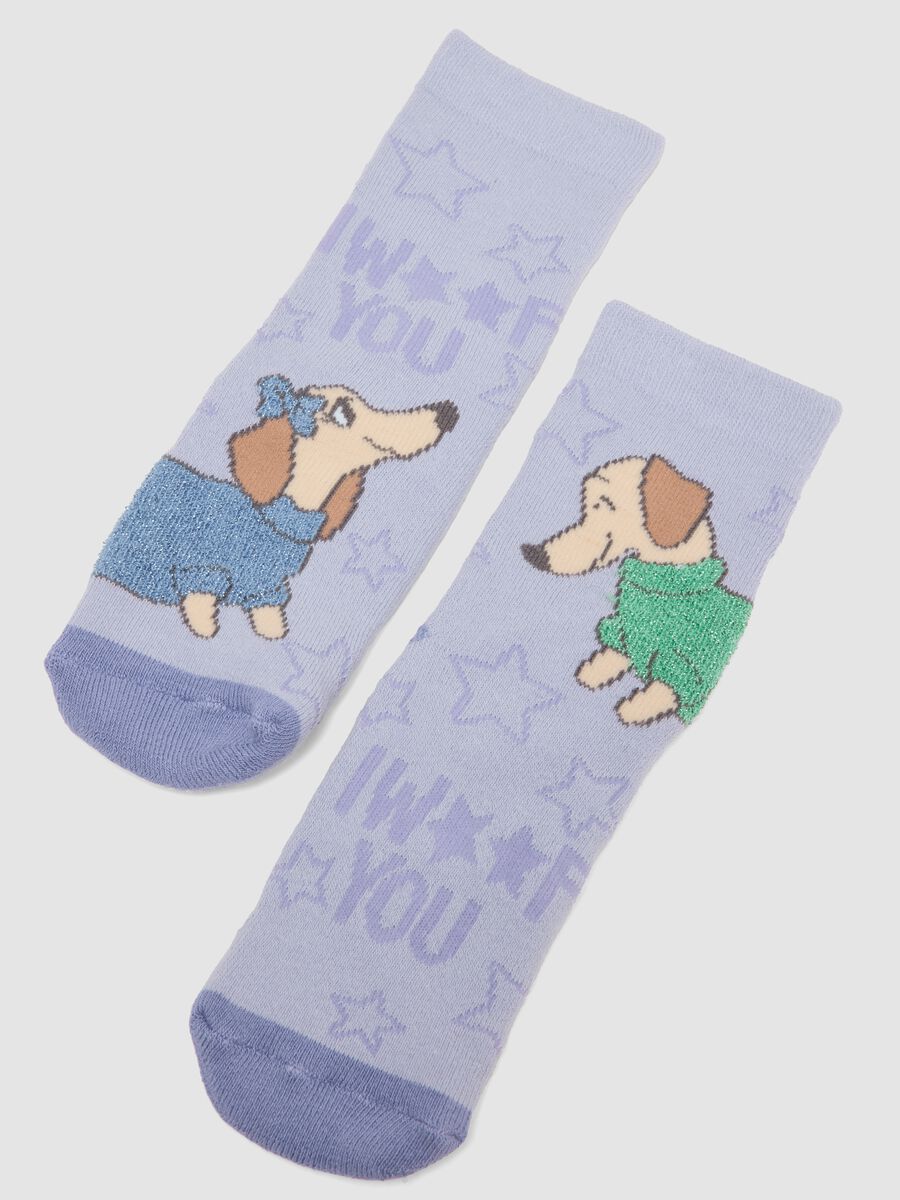 2-pack of girls&rsquo; organic stretch cotton non-slip socks_2