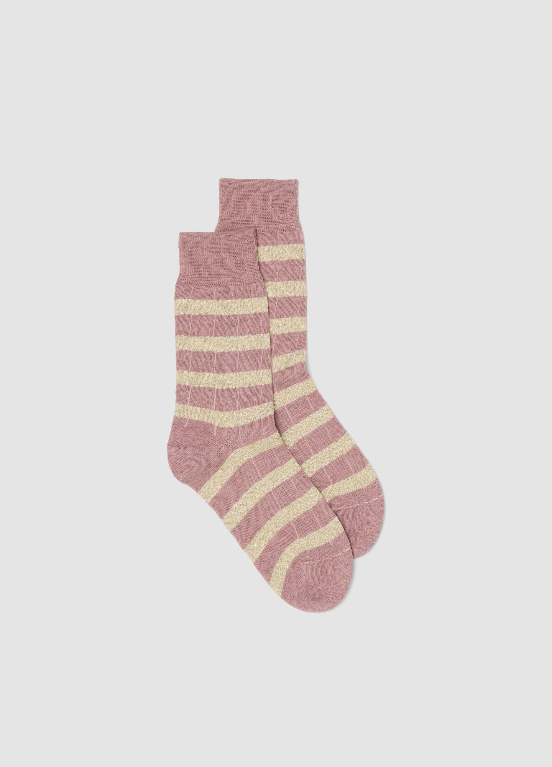 Multicolour striped stretch cotton-blend socks
