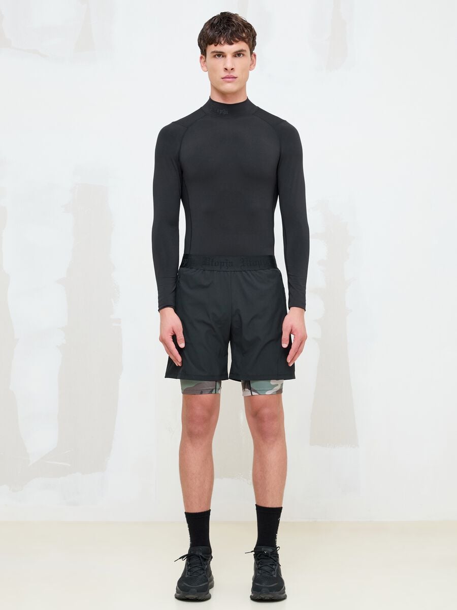 Black Technical Mock-Neck Longsleeve_2