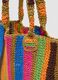 Multicoloured striped beach bag in pure paper fabric_2