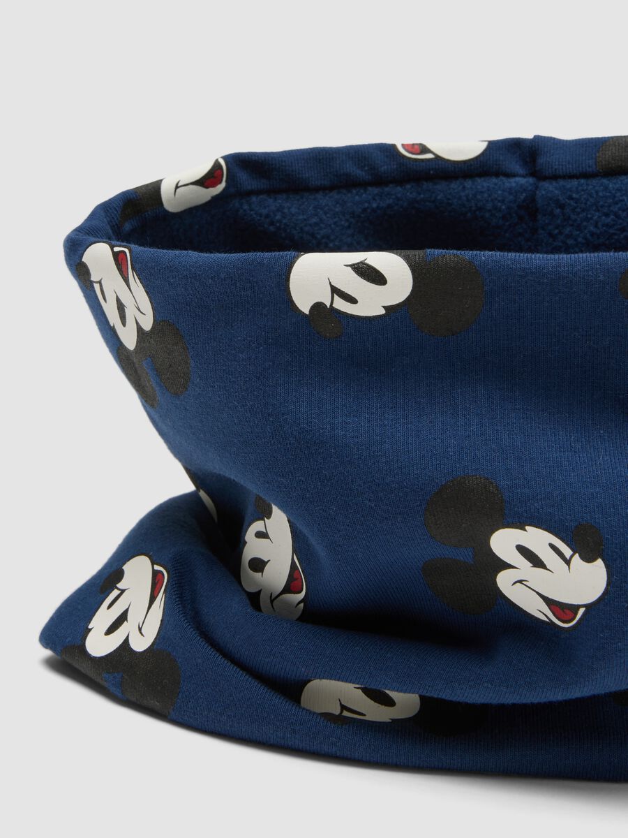 Cachecol azul em algod&atilde;o org&acirc;nico el&aacute;stico com estampado do Mickey para menino_2