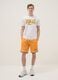 Orange regular fit sports shorts with white and black details_0