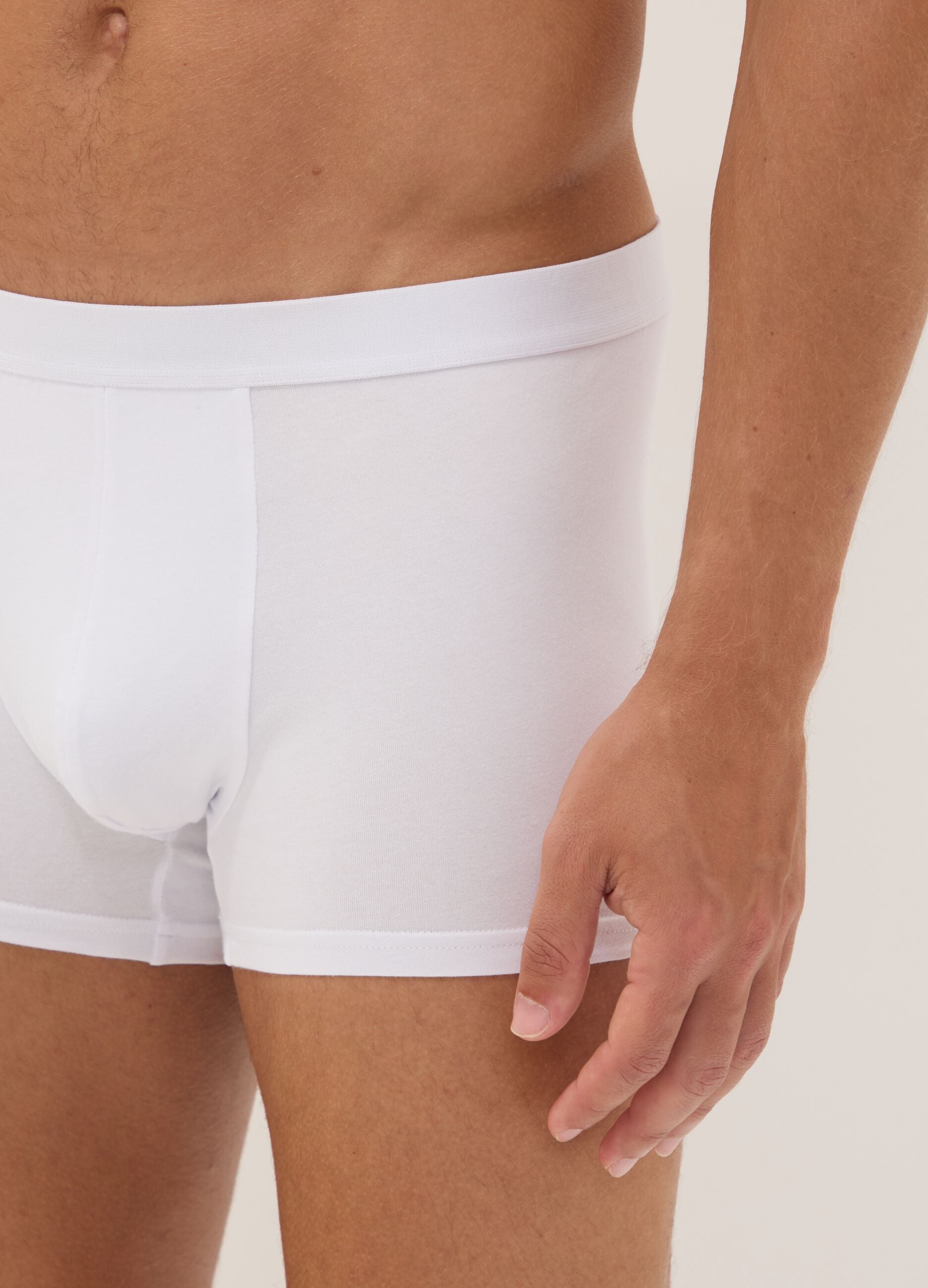 5er-Pack wei&szlig;e Boxershorts aus elastischer Bio-Baumwolle
