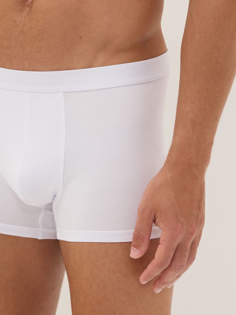 5er-Pack wei&szlig;e Boxershorts aus elastischer Bio-Baumwolle_3
