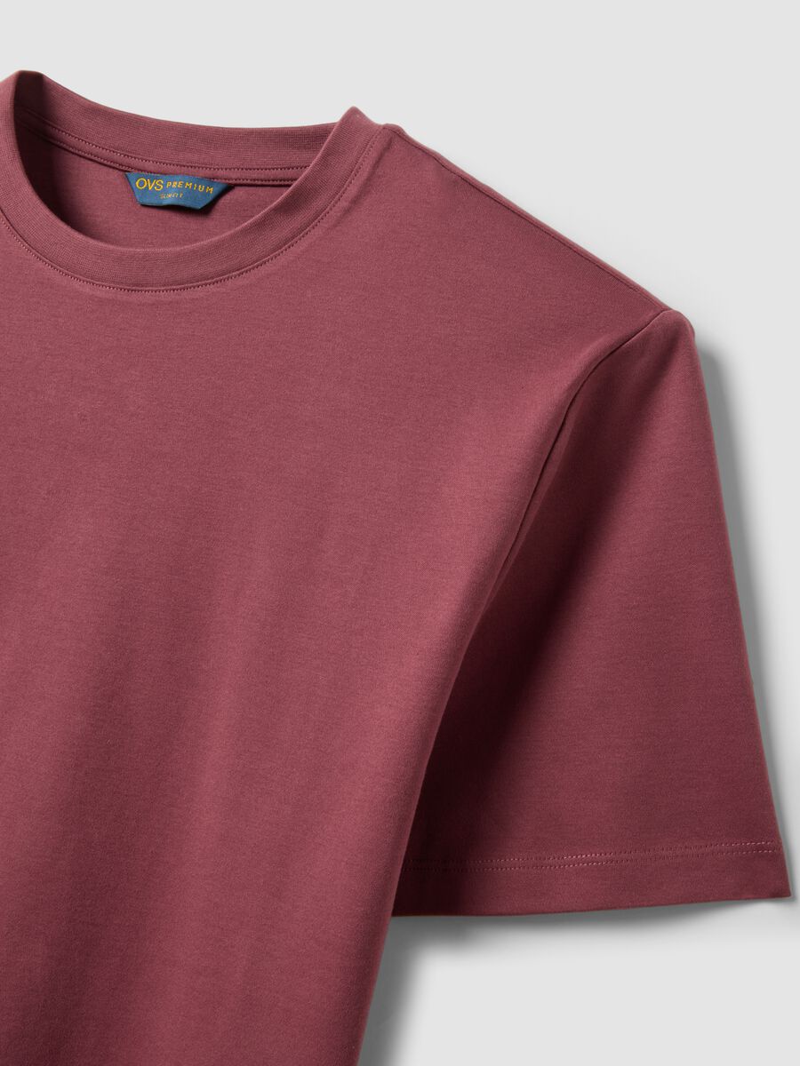 Red slim-fit T-shirt in pure mercerised cotton_1