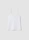 White organic cotton tank top with thin straps_0