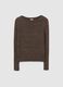 Brauner gerippter Pullover mit Metallfasern_4