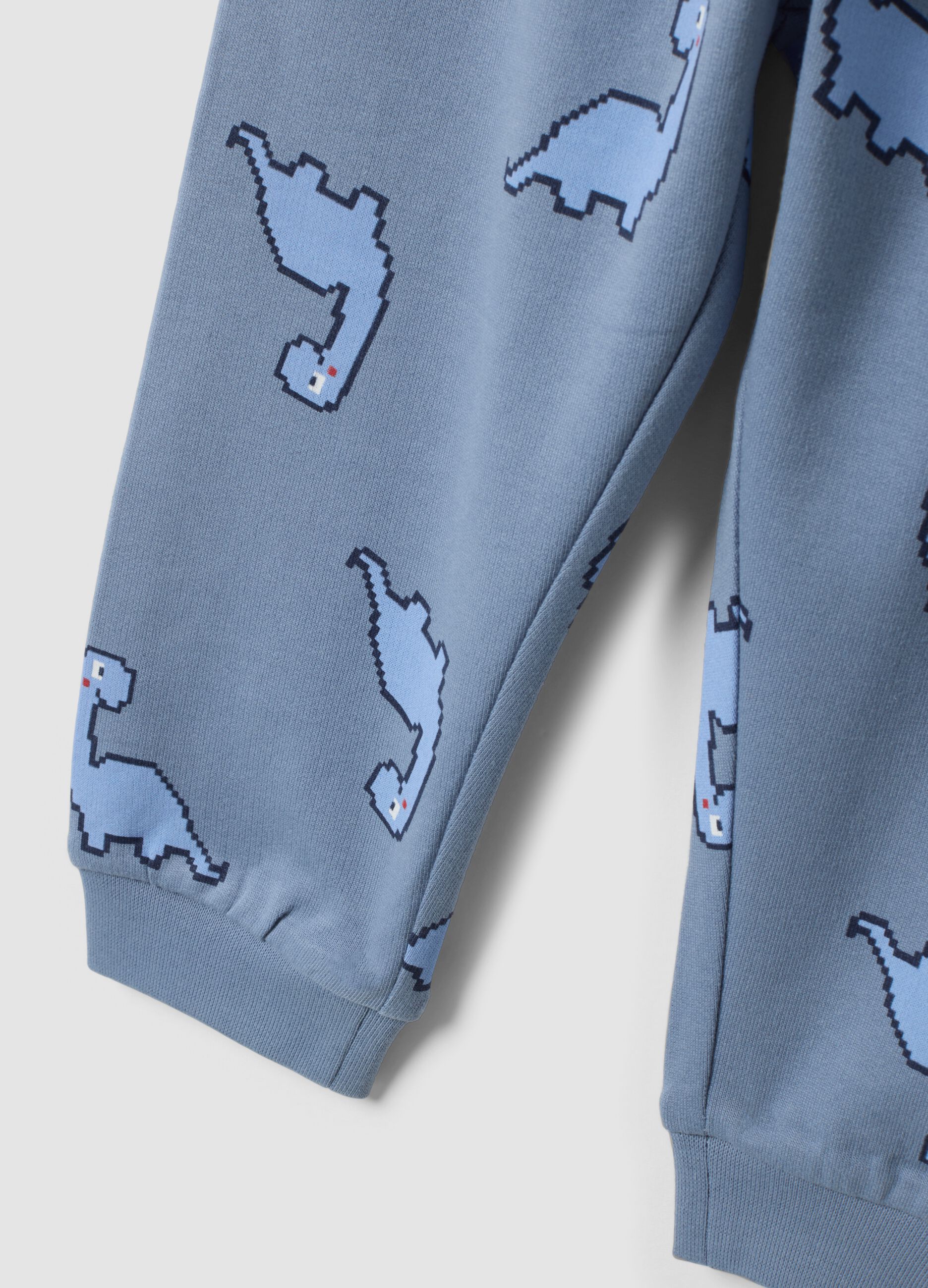 Pijama azul-claro em algod&atilde;o org&acirc;nico puro com decote redondo