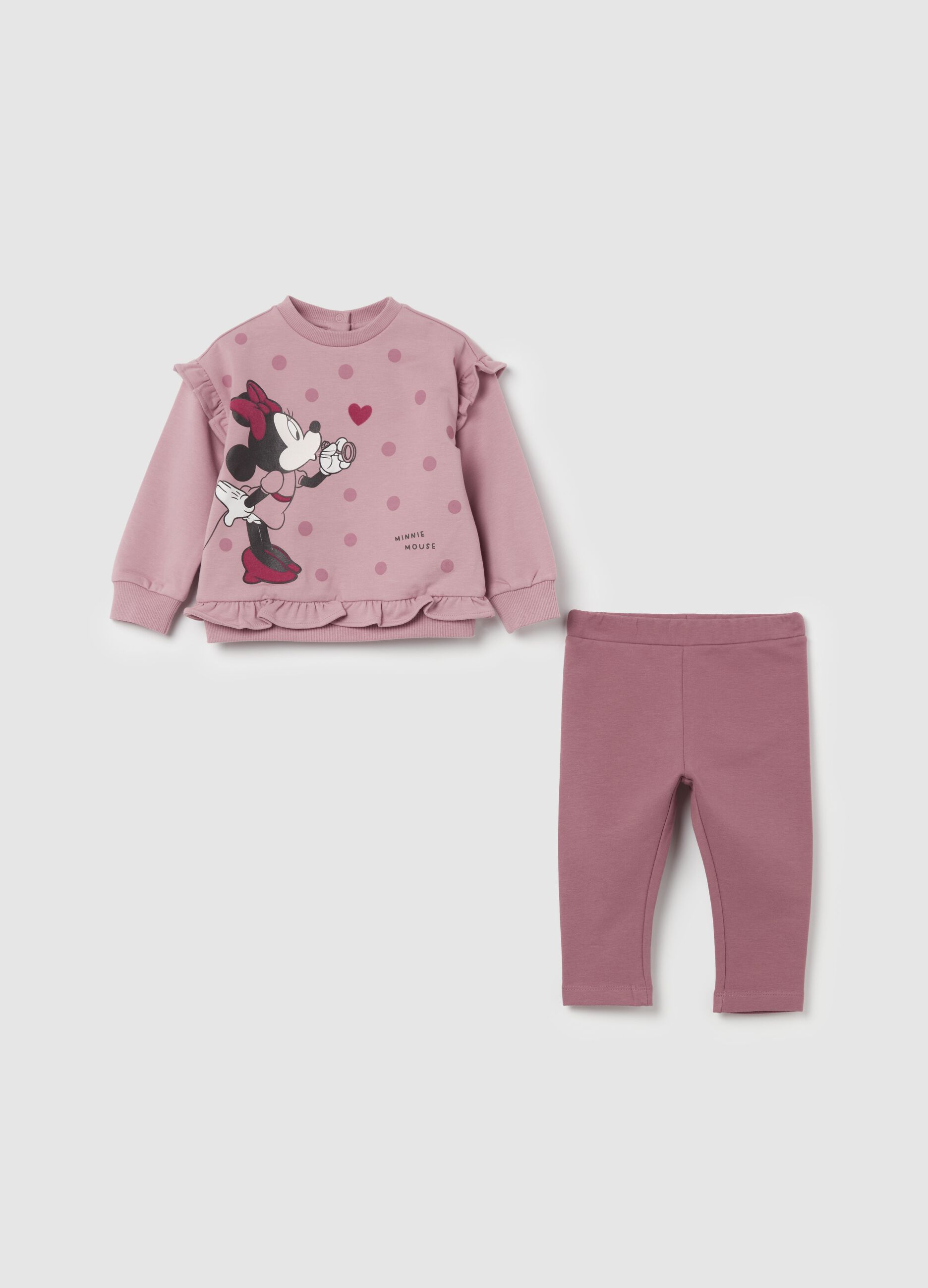 Organic cotton jogging set with Minnie Mouse print