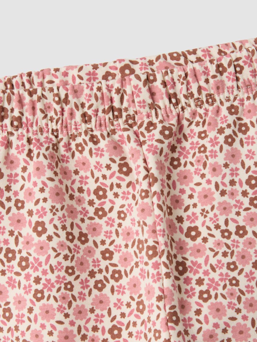 Pink floral stretch cotton leggings_2