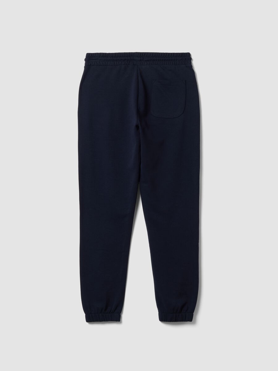 Blue cotton-blend joggers, regular fit_1