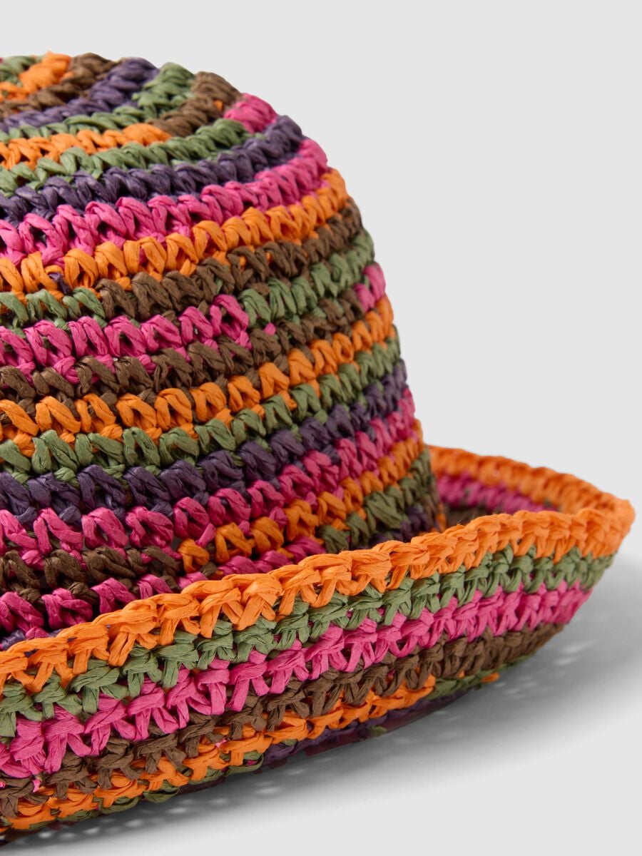 Regular fit multicolour paper mix cloche hat_3