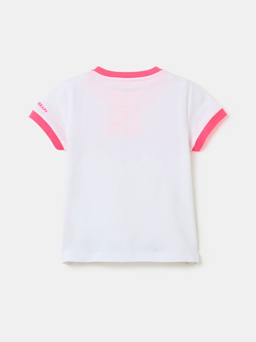T-shirt with heart embroidery and glitter print_1