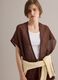 Brown fringed mesh-knit viscose-blend cardigan_3