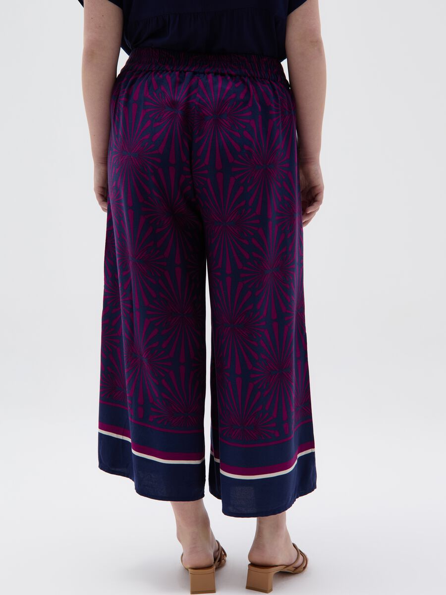 Curvy wide-leg crop trousers with print_2