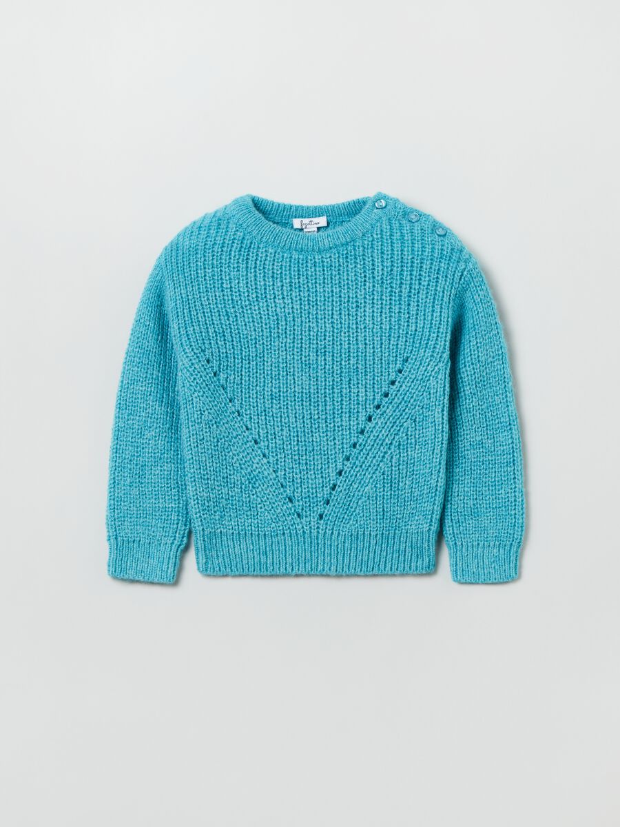 Openwork knit pullover_0