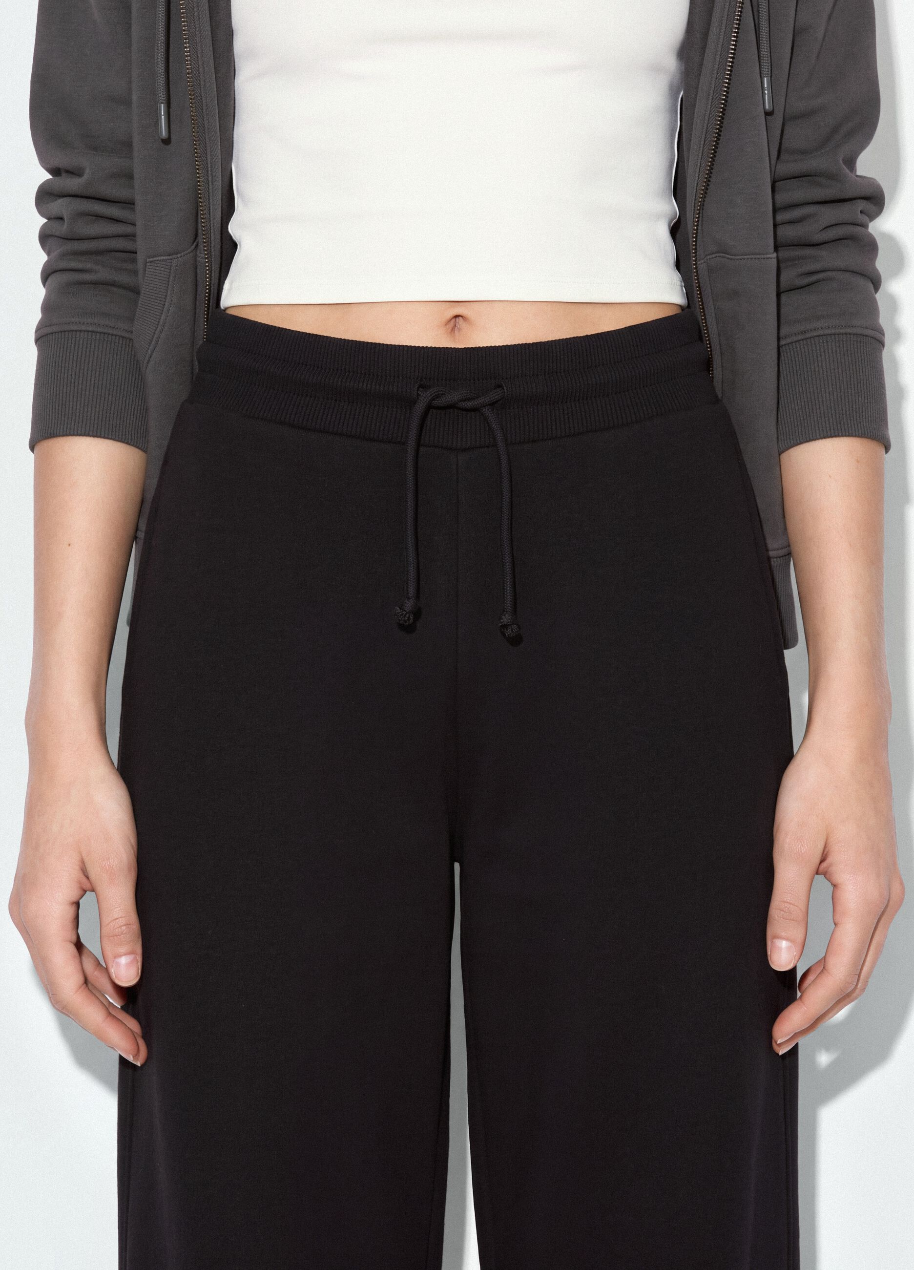 Black cotton-blend baggy-fit jogger trousers