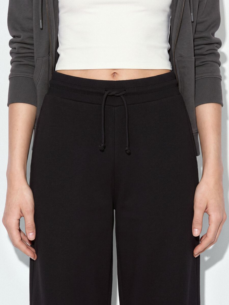 Black cotton-blend baggy-fit jogger trousers_3