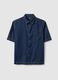 Blue denim pure cotton regular fit shirt with chest pocket_4