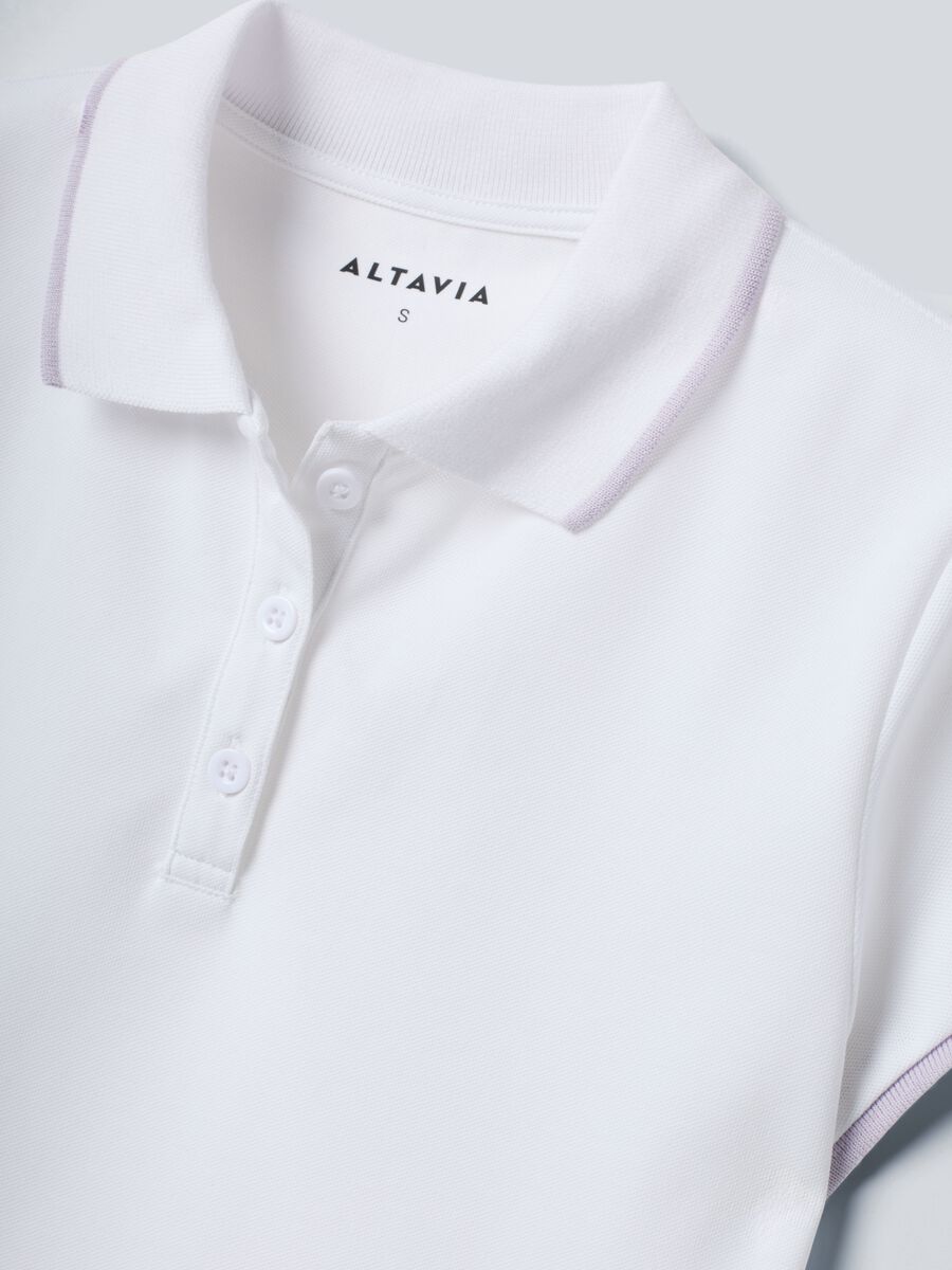 Weisses ALTAVIA COURT Sport-Poloshirt aus Stretch-Baumwolle_5