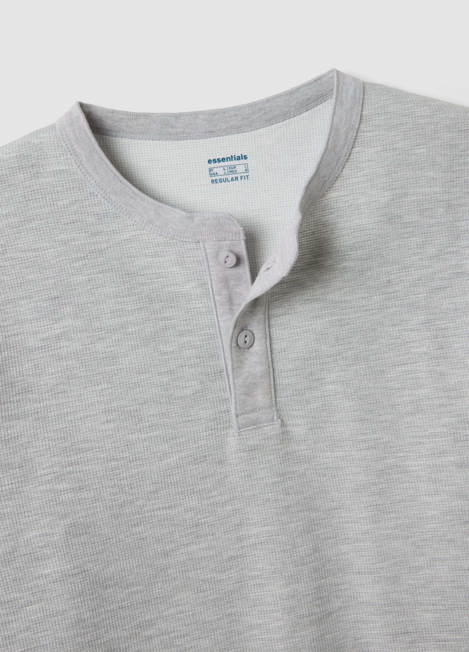 Grey honeycomb viscose-blend T-shirt, regular fit