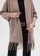 Long Beige Cardigan with Fringe Hem_3