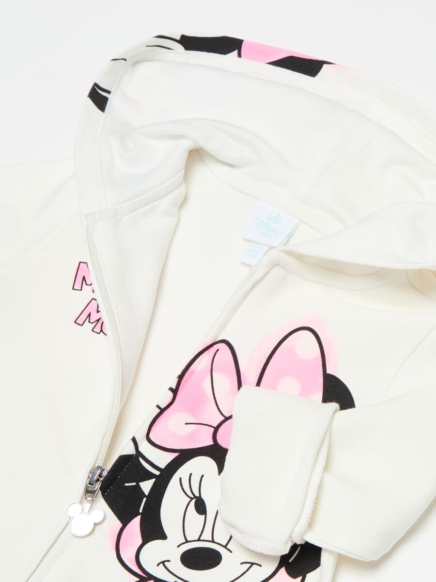 Full-zip sweatshirt with hood and Minnie Mouse print_2
