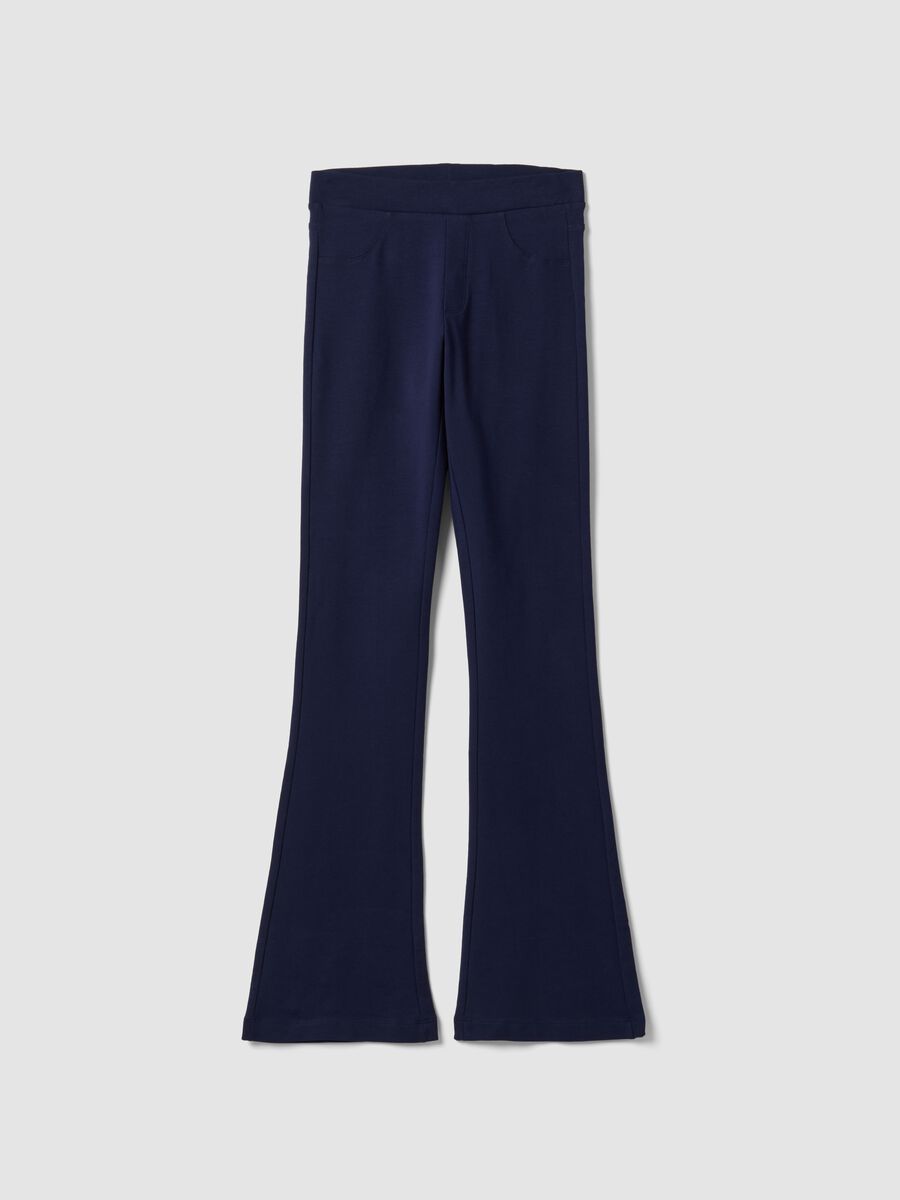 Girls&rsquo; blue organic stretch-cotton slim-fit trousers_4