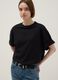 Oversized fit black short sleeve pure cotton t-shirt_0