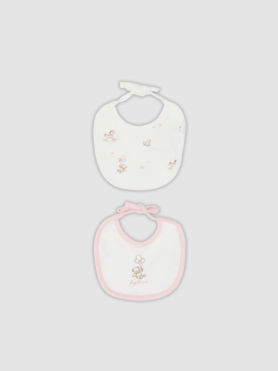 2er-Pack L&auml;tzchen in Wei&szlig; und Rosa aus reiner Bio-Baumwolle mit Prints f&uuml;r Babys_0
