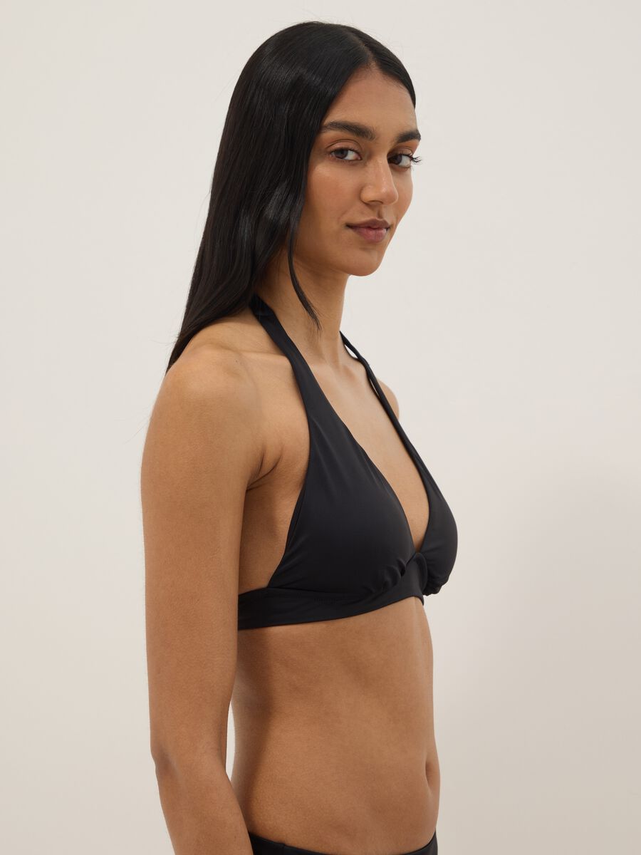 Schwarzes, elastisches Triangel-Bikini-Top_3