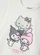 White stretch cotton Hello Kitty print T-shirt for girls_2