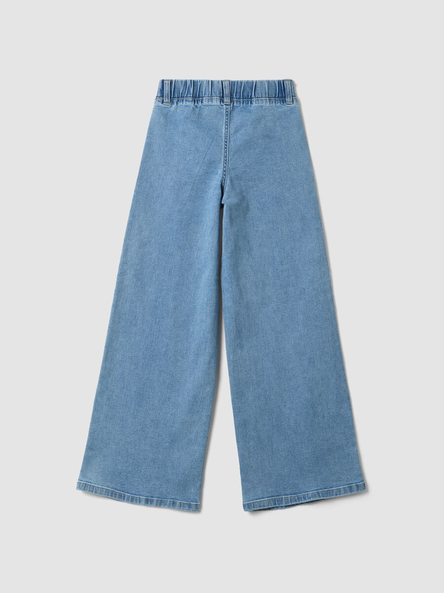 M&auml;dchen-Denim-Jeggings aus Baumwolle und elastischer Viskose mit super weitem Bein_2