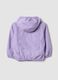 Casaco imperme&aacute;vel roxo com capuz e fecho de correr para menina, corte regular_1