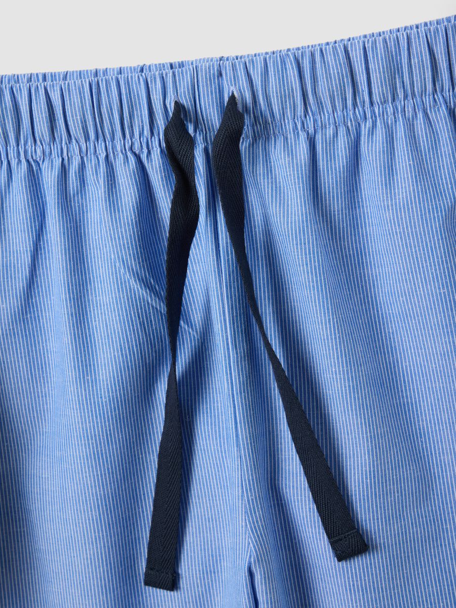 Brauner gestreifter Pyjama aus reiner Bio-Baumwolle, Regular Fit_5