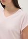 Pink short sleeve pure cotton V-neck regular fit t-shirt_3